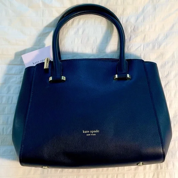 Kate Spade Sydney Small Double-Zip Blazer Blue Satchel Bag - Picture 2 of 16